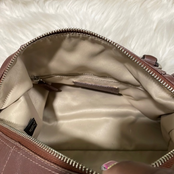 Coach Brown Perforated Leather Satchel - Picture 7 of 9